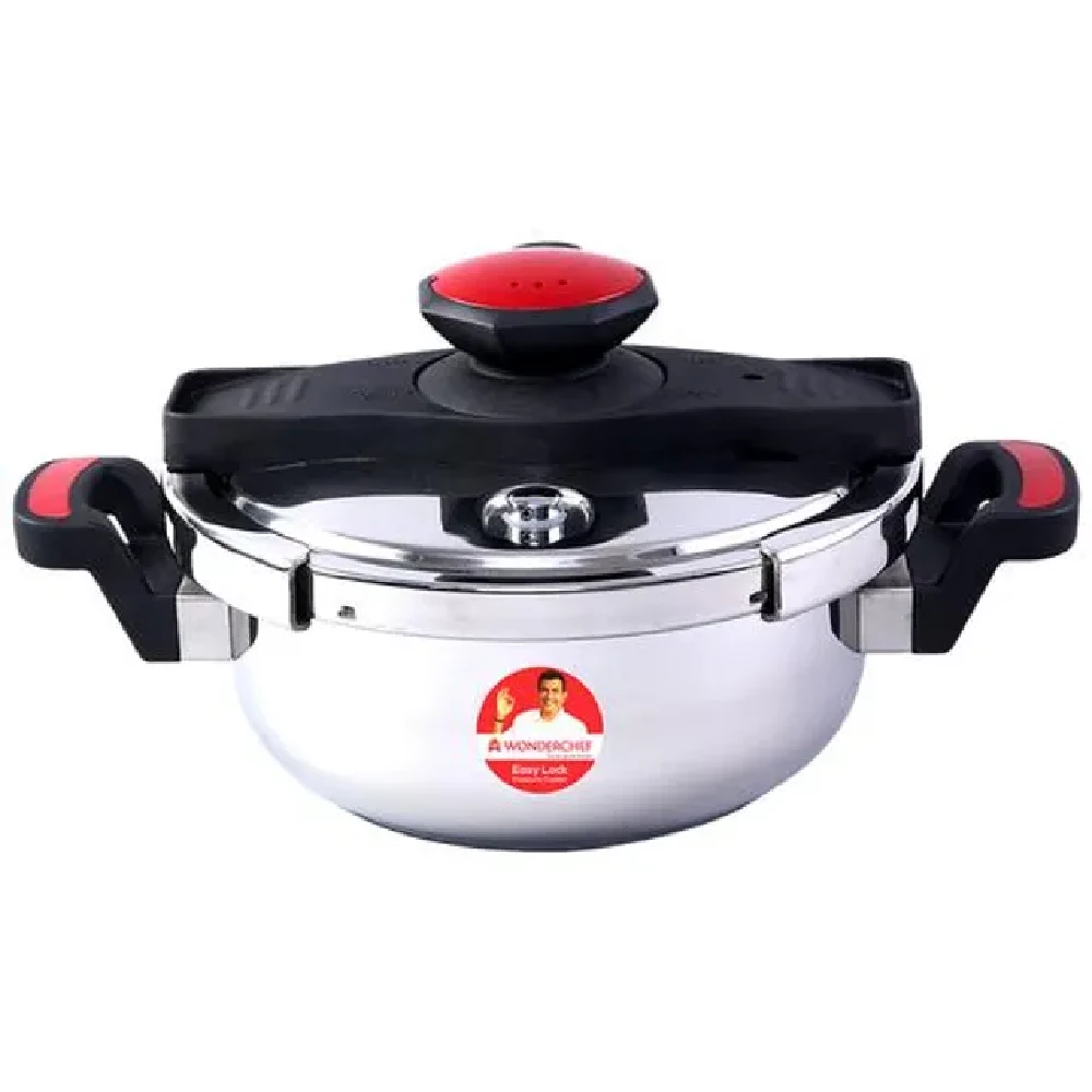 Wonderchef Easy Lock Pressure Cooker - Non-Stick, Induction Friendly, 3 l-1.webp